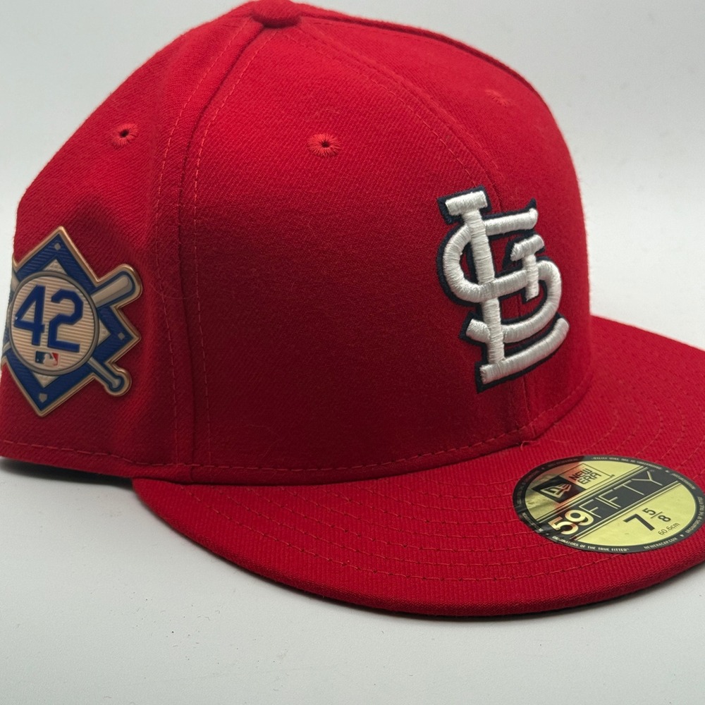 New Era 59FIFTY St Louis Cardinals Jackie Robinson Day 42 Patch Hat Red 7 5/8